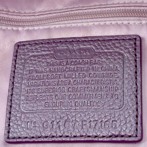 Coach Brooke Convertible Purple Soft Pebbled Leather Hobo/Shoulder Bag - Picture 11 of 16